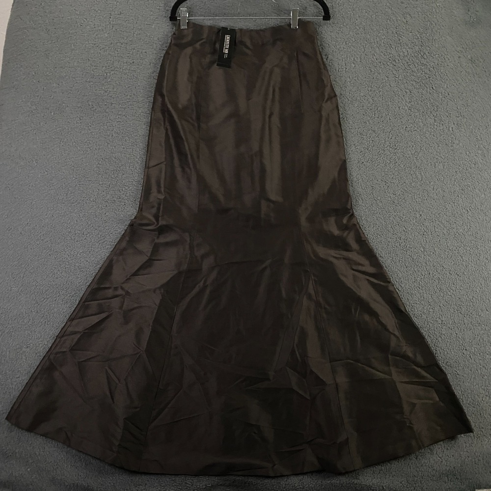 Lafayette 148 Silk Skirt size 8 Maxi Long Organza Evening Event Brown